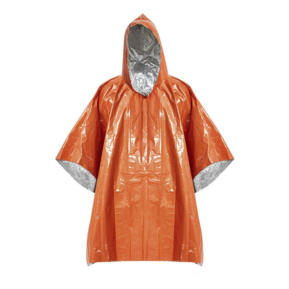

80G First Aid Raincoat First Aid Raincoat Large Space Orange Portable Rain-proof Tear-resistant Wind-proof Brand New