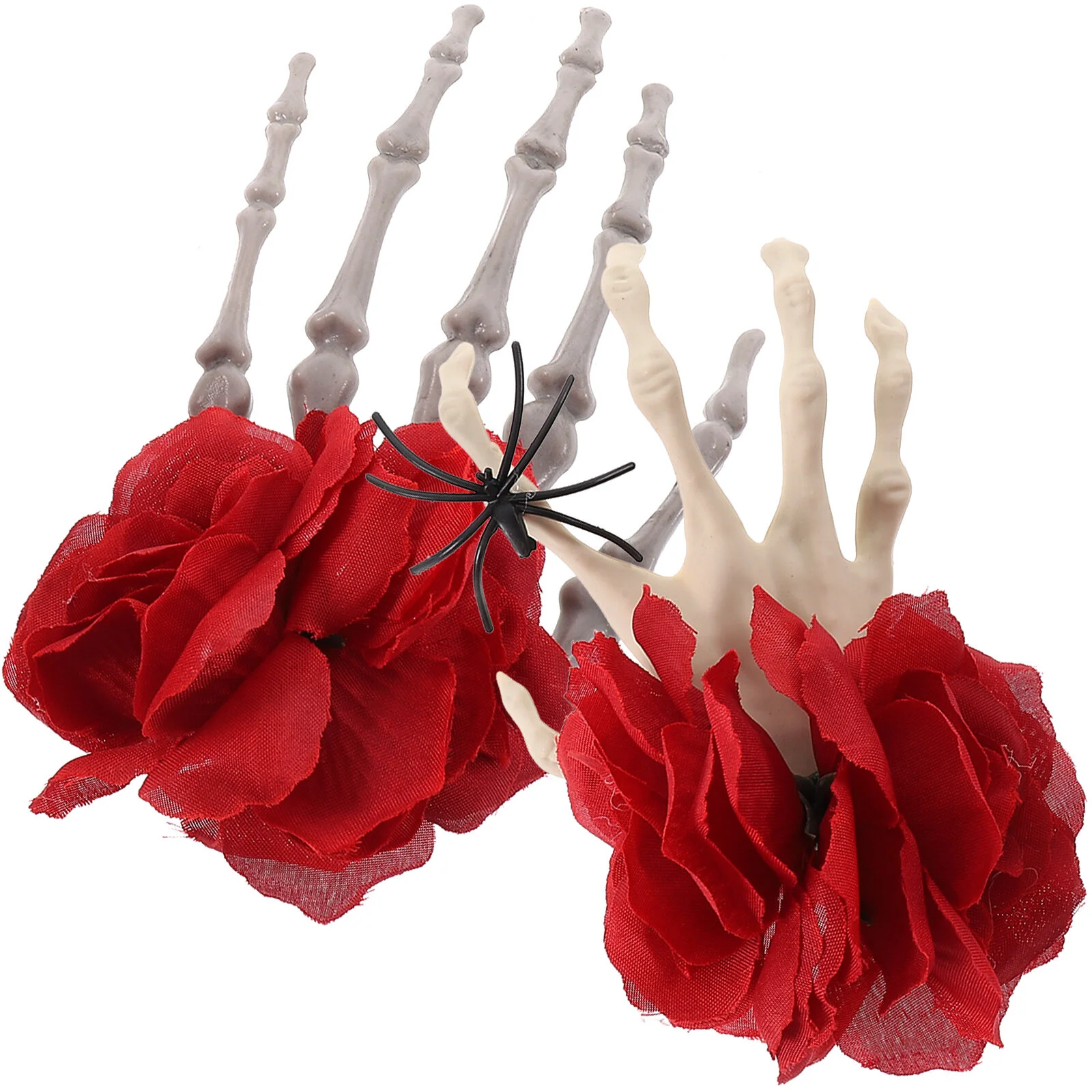2 Pcs The Witch Girl Hair Accessories Rose Clips Hand Flower Plastic Halloween
