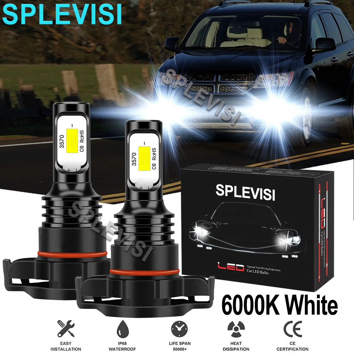 6000k  For Dodge Journey 2010-2019  Dodge Challenger 2011-2014 Dodge Durango 2011 2012 2013