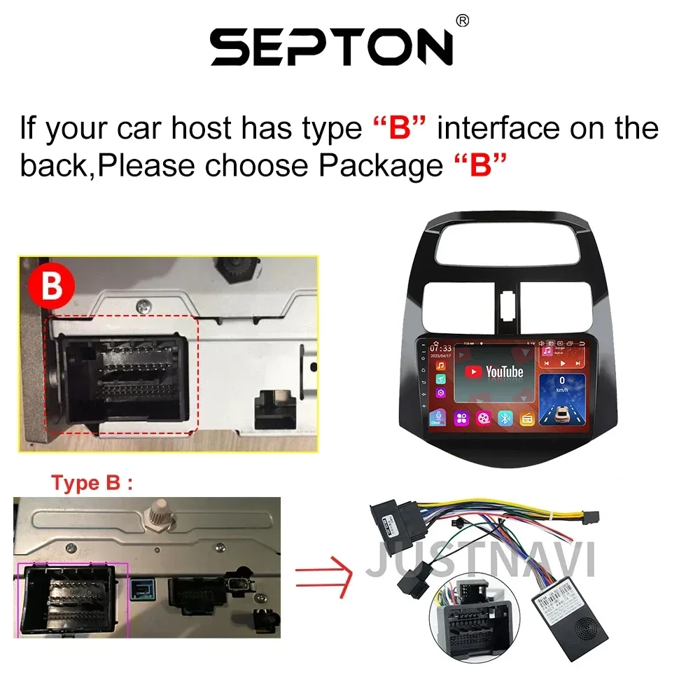 SEPTON 9 &quotAndroid 12 2Din автомобильное радио для Chevrolet Spark Beat Matiz Creative 2010-2014 Carplay