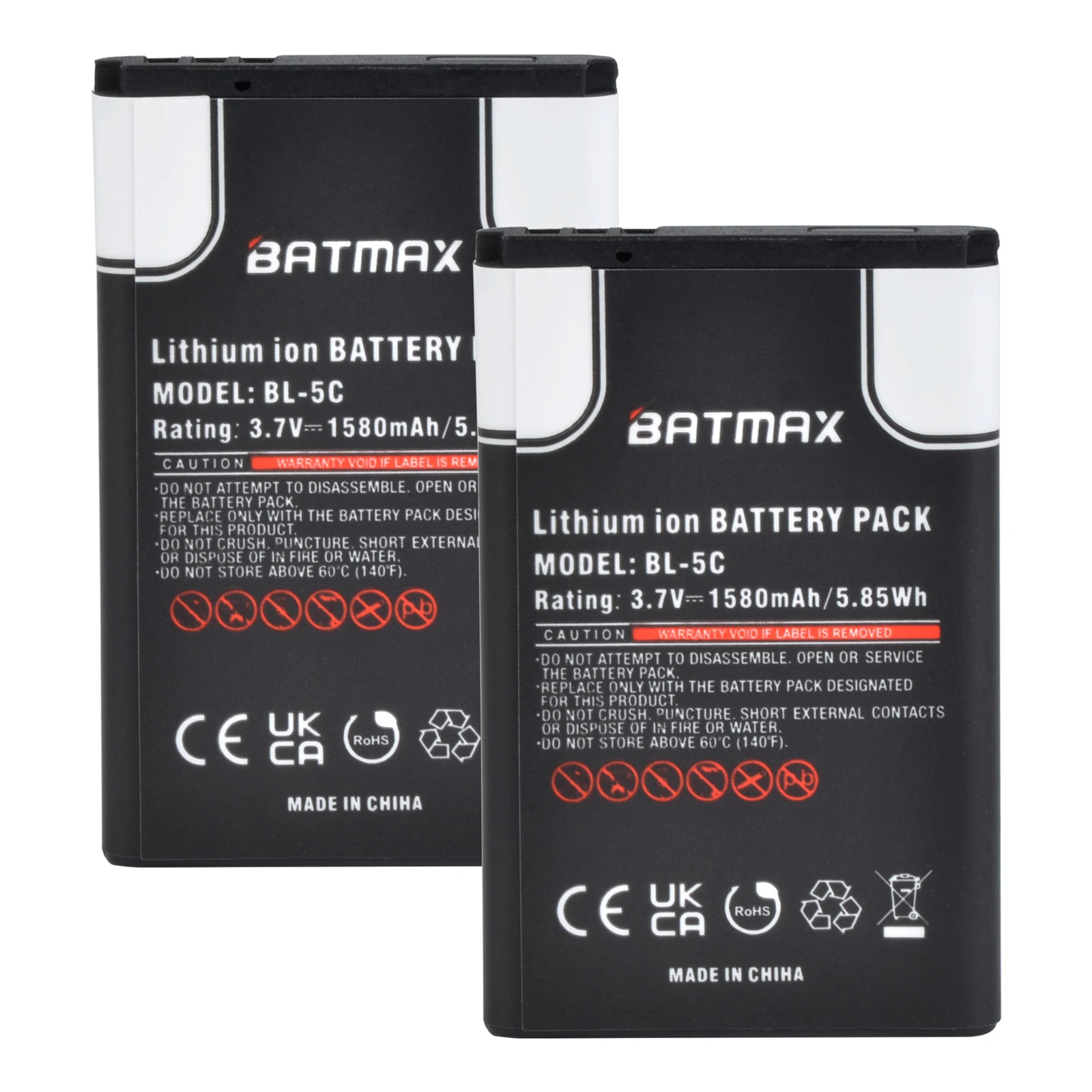 Аккумулятор Batmax 1580 мАч для Nokia BL-5C BL5C BL 5C 2112 2118 2255 2270 2280 2300 2600 2610 3125 3230