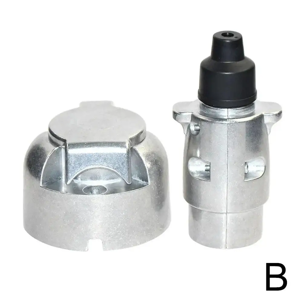 

1 комплект вилки и розетки для прицепа, 7-контактная вилка из алюминиевого сплава, 7-полюсные буксировочные разъемы для прицепа, адаптер для лодок, автофургонов, грузовиков, 12 В