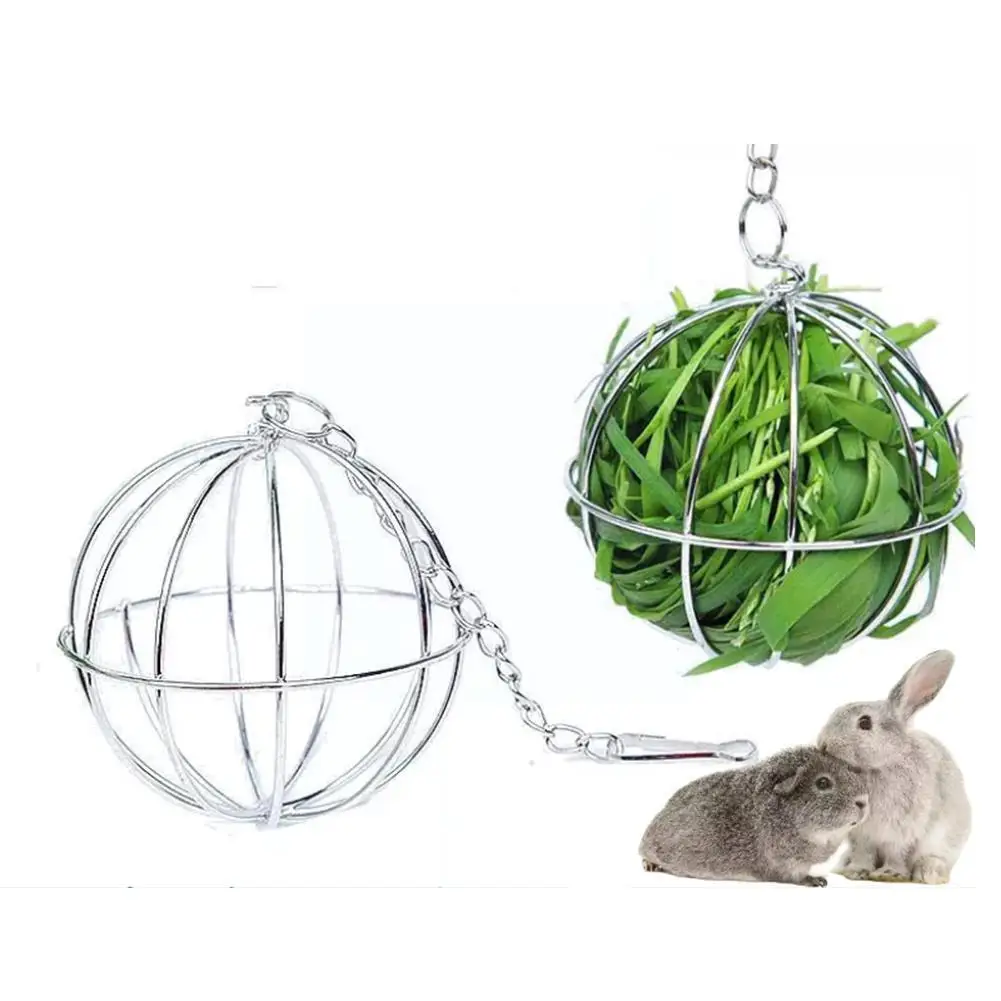

Pet Supplies Hay Manger Food Ball Treat Ball Steel Plating Grass Rack Ball For Rabbit Guinea Pig Pet Hamster Supplies P0Z9