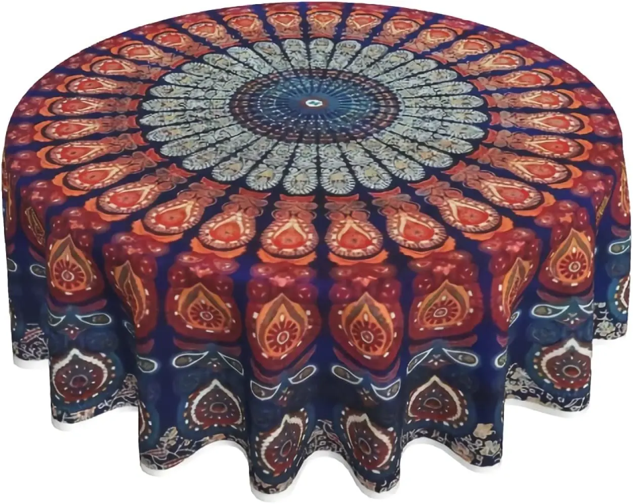 

Boho Mandala Round Tablecloth Polyester Decor Table Cloth Cover Mat for Party Kitchen Dining Room 60 Inch
