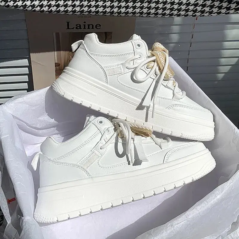 SHANPA белые повседневные кроссовки в студенческом стиле дышащая женская обувь на