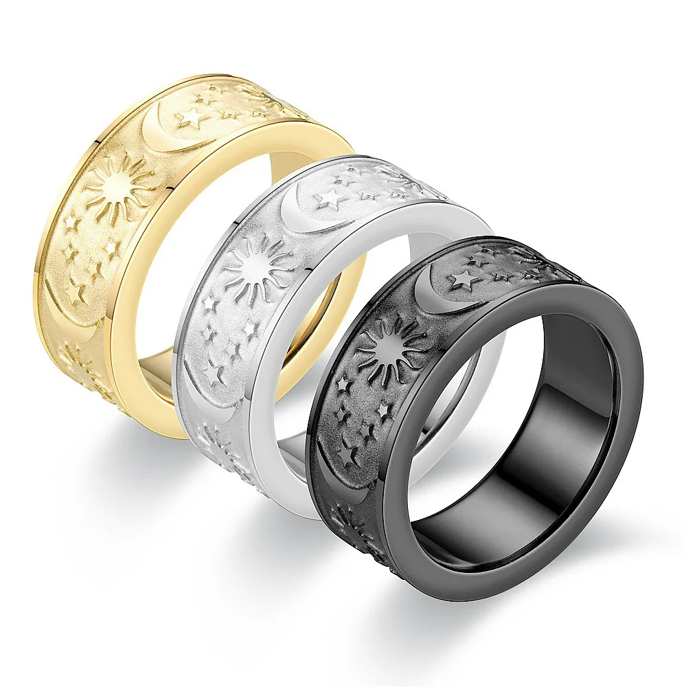 

The Sun And The Moon And The Stars Titanium Steel Lovers Personality Man Ring