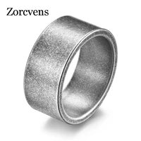 kotik simple punk vintage 10mm gold silver color stainless steel rings for men gothic hip hop retro ring male jewelry gifts