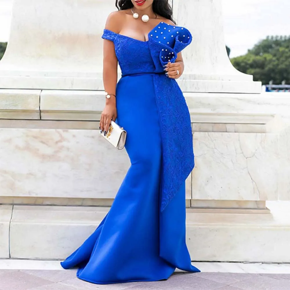 Роскошные длинные платья для женщин с V-образным вырезом и открытыми плечами