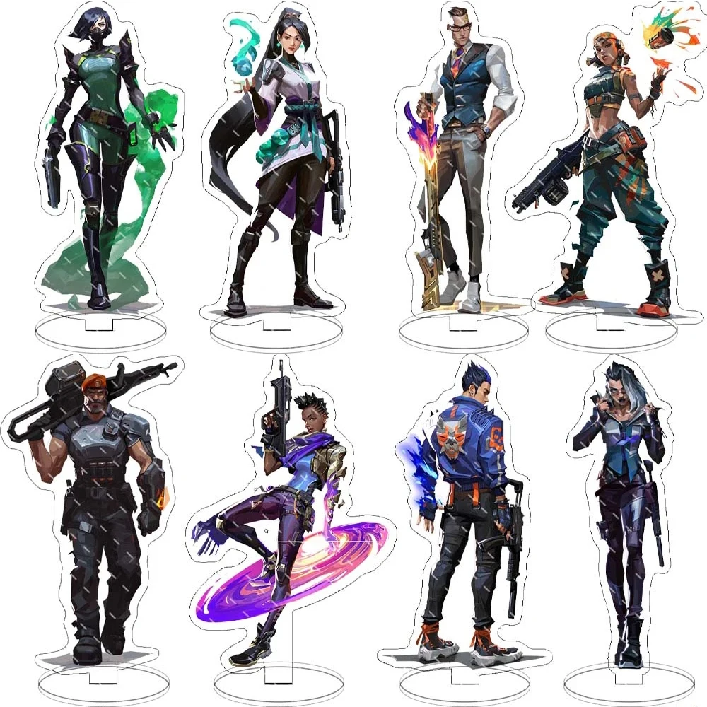 

Game Valorant Acrylic Stand Model Figures Sage Killjoy Jett Sova Cypher Cosplay Plate Desk Decor Standing Sign Figure Fans Gifts