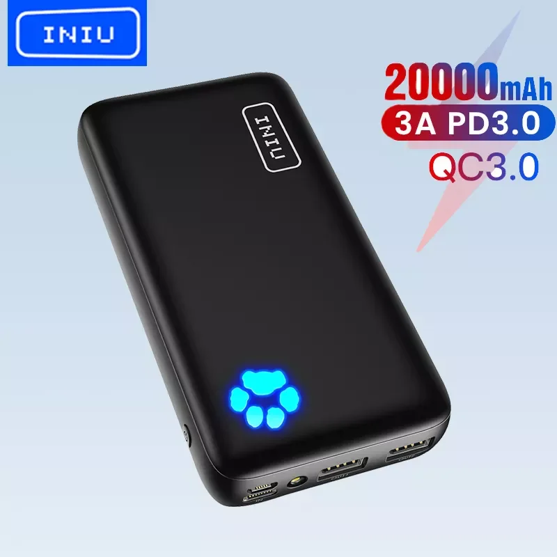 

2023New INIU Power Bank 20000mAh PD3.0 QC4.0 Fast Charging Portable Charger USB C External Battery Pack For iPhone 13 12