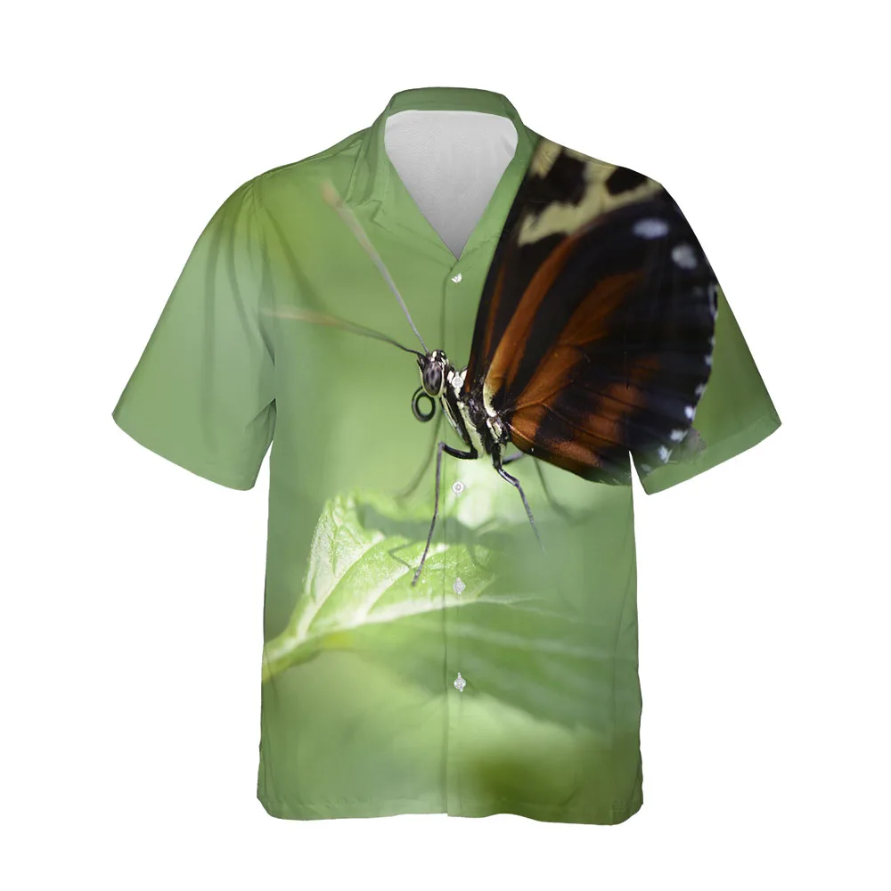 Jumeast New 3D Summer Men Shirt Fashion Butterfly Series Mens Hawaiian Shirt Short Sleeve Streetwear Casual Breathable Blouses