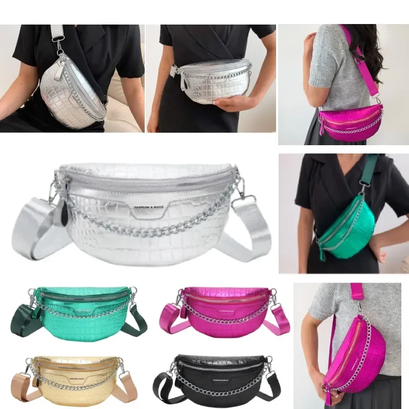 

Bag Portable Waist Alligator Thick Female Pack Vacation Sling Bum Weekend Fashion Pack Strap Pattern Chain Fanny for Adjustable