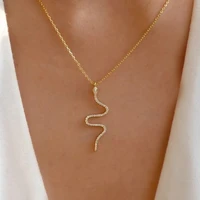 classic animal snake necklace for women gold color pendant necklace thin chain trendy female birthday jewelry gift