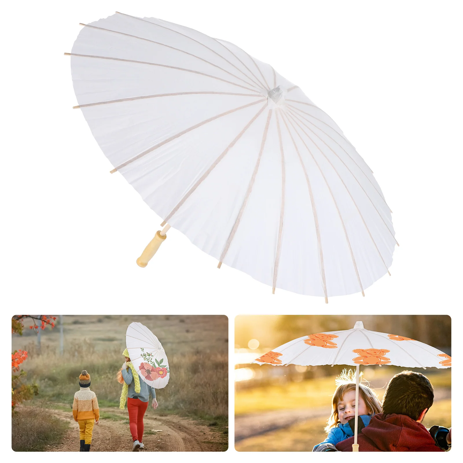 

Umbrella Paper Parasol Oil Painting Diy Hand Painted Blank Kids Graffiti Bamboo Lace White Crafts Craft Chinese Wedding Handmade