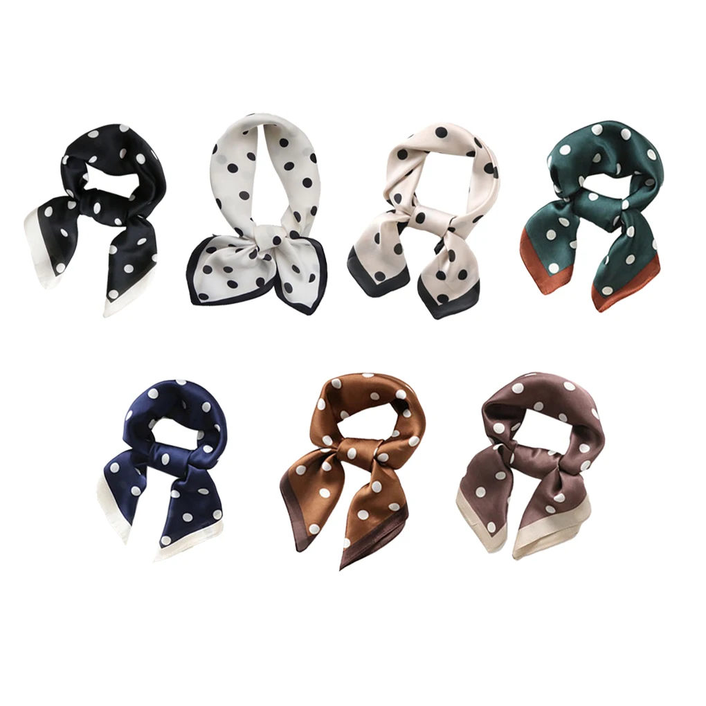 

Imitation Silk Scarf Wave Clothing All-match Girl Kerchief Breathable Photography Lady Neckerchief Caramel Color