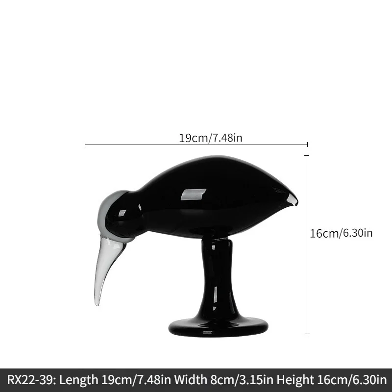 Прозрачная стеклянная статуэтка с птицами |