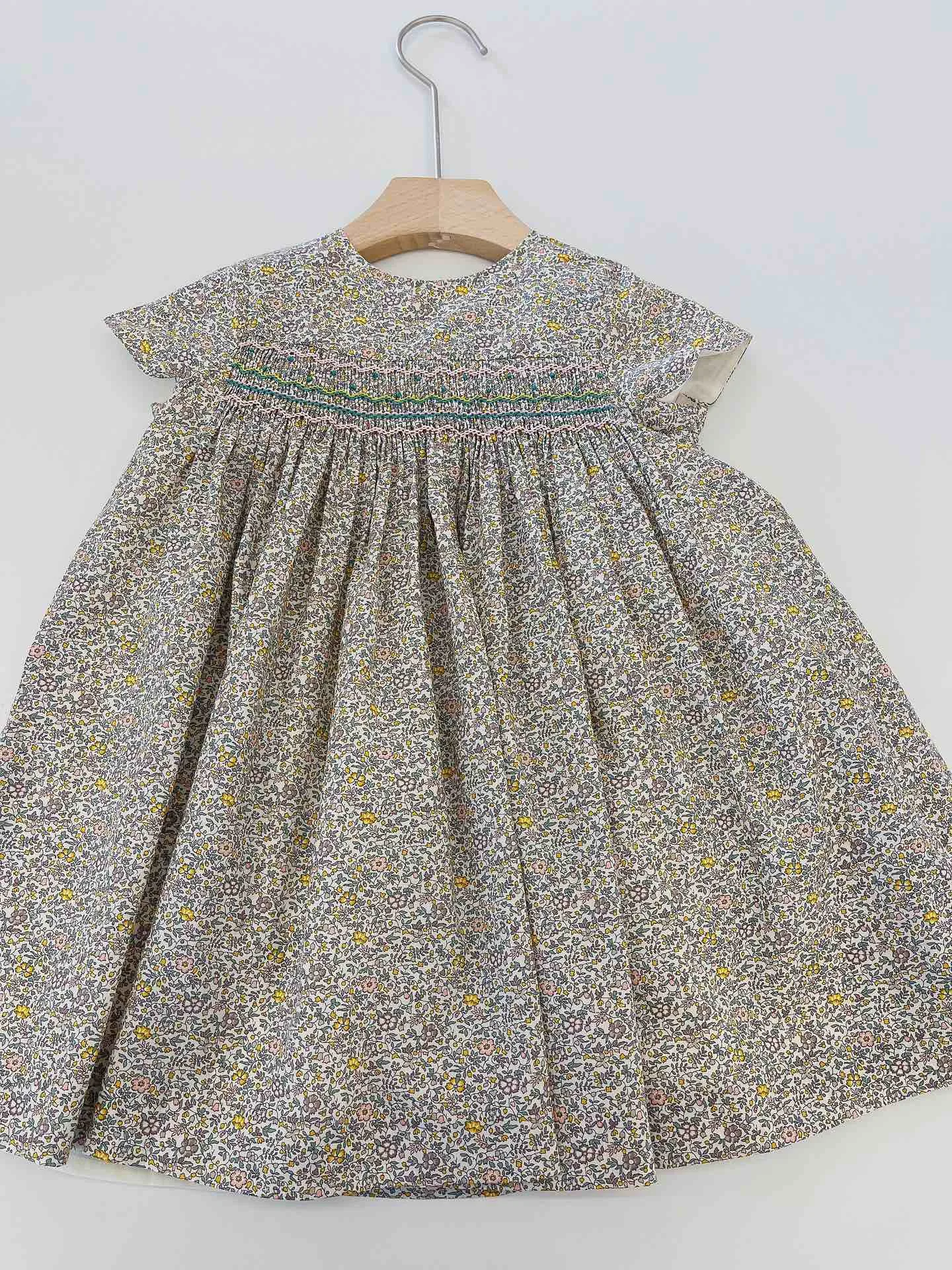 

Pre-sale 4.30th send summer baby girls dress French style farmer dress Handmade high-quality dress with floral pattern