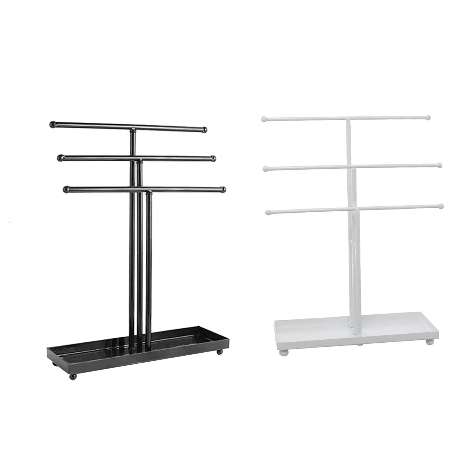 

Metal 3 Tiered Jewelry Storage Display Stand, with Tray Versatile Saving Space Durable Elegant Unique Bedroom Home Decoration