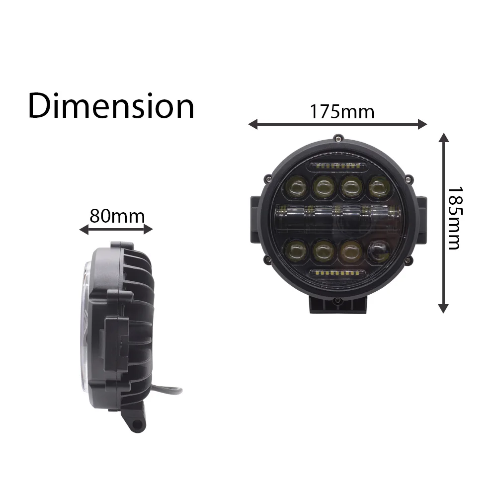 2 шт. 7-дюймовые круглые штативы для внедорожника 60 Вт