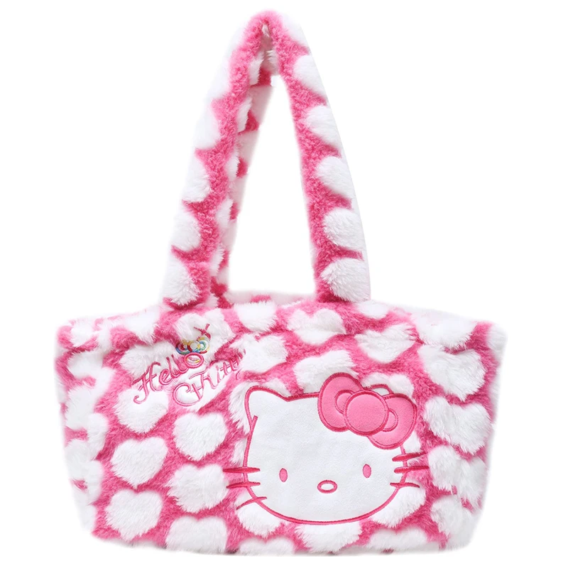 

Hello Kitty New Women Bags Cute Plush Handbags Bump Fresh and Sweet Casual Fashion Shoulder plush High capacity Bags