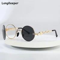 2022 side filp on round punk sunglasses men women small circle metal clip on steampunk glasses driving pilot high quality oculos