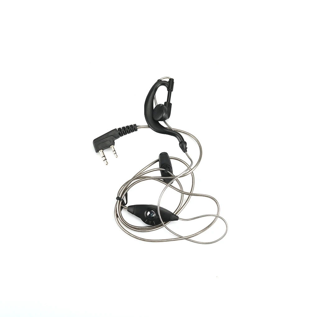 

1-контактный K-разъем для гарнитуры, ушной крючок, алюминиевый кабель для Kenwood Baofeng 'd xun Puxing Walkie Talkie