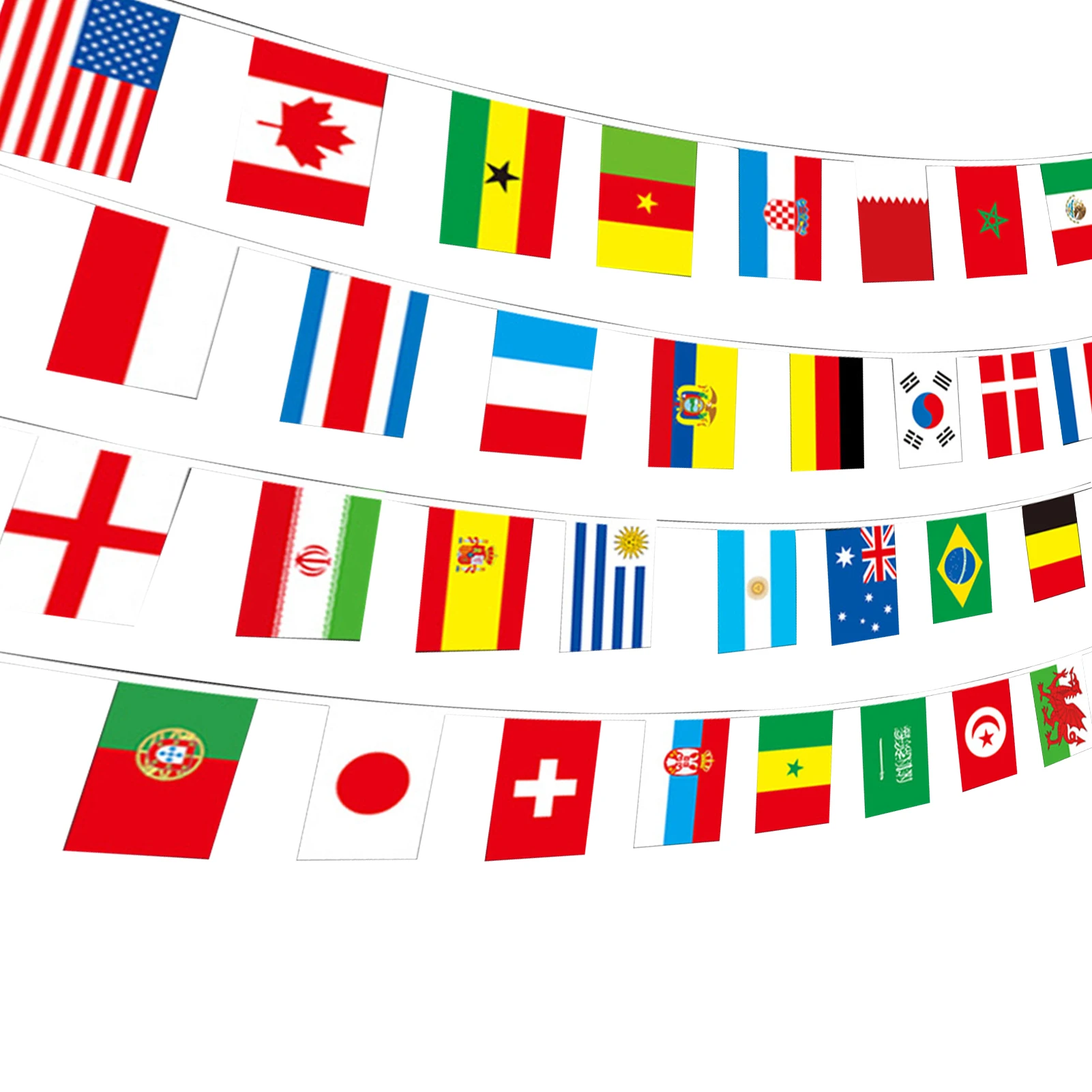 

32 Countries National Flags Banner Football Match Bunting Flags On A String 5.51x8.26 Inch Bunting Flags For Bars Sports Clubs