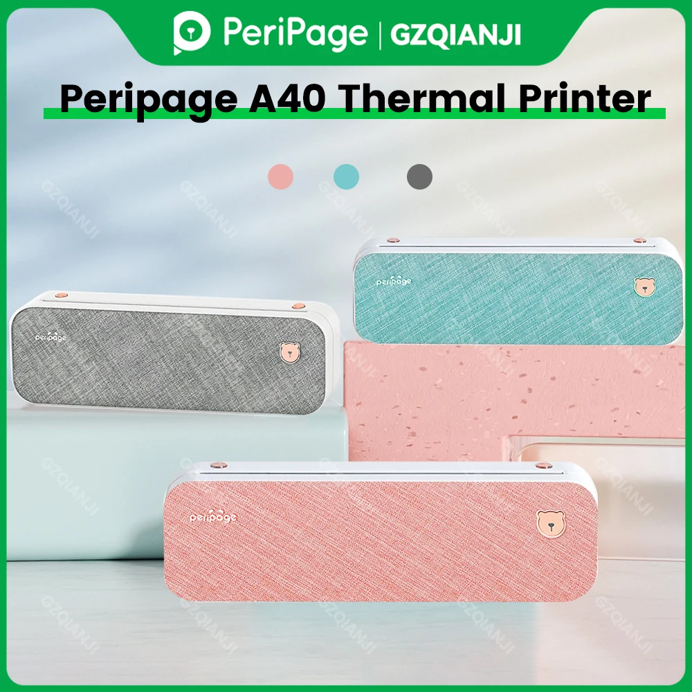 

Peripage A40 миниатюрный термопринтер Bluetooth Беспроводная портативная машина для офиса дома школы печать бумаги для документов этикеток