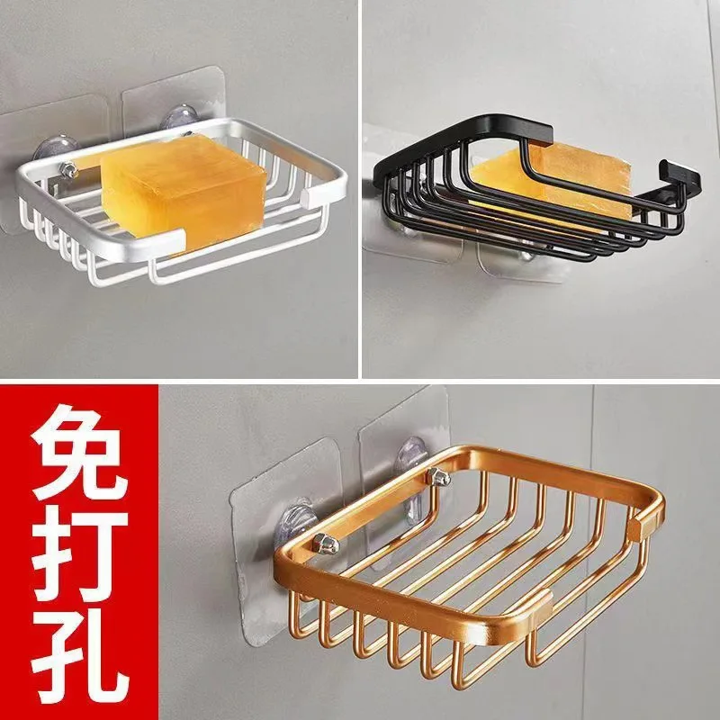Cross-Border Internet Celebrity Wall-Mounted Soap Holder Kitchen Bathroom Draining Mesh Storage Rack Multi-Purpose