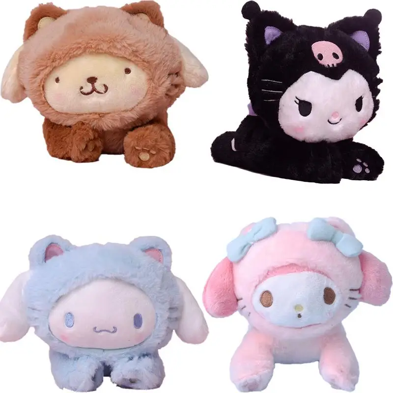 

20Cm Kawaii Sanrio Cartoon Melody Kuromi Purin Dog Cinnamoll Plush Toys Anime Plushie Pendant Doll Girls