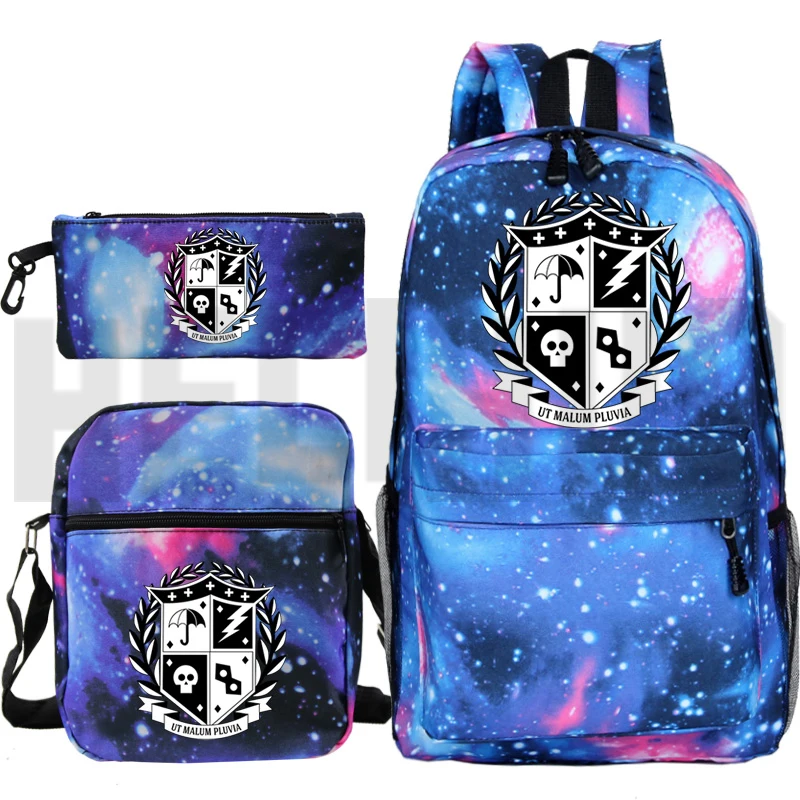 

New The Umbrella Academy Backpack Men Plecak Anime Zipper Bag Pack Women Travel Bags Mochila Galaxy Shoulder Bookbag Pencil Bag