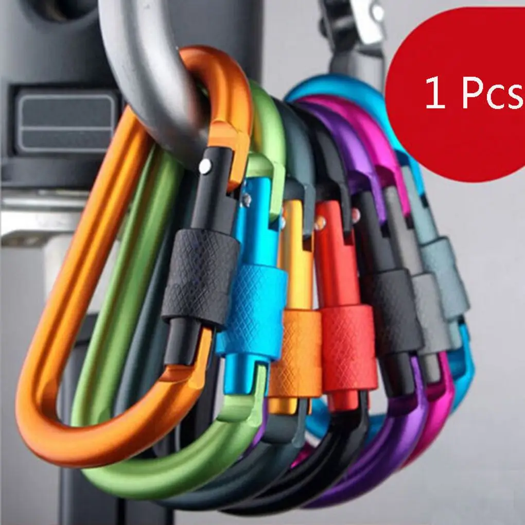 

Aluminum Alloy D Big Nut Buckle High Strength Carabiner Key Chain Clip Outdoor Camping D-Ring Carabiner Keychain Lock Buckle