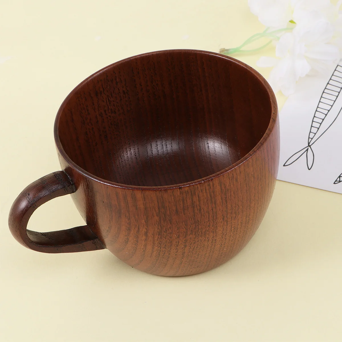 

Mugs Cup Wooden Coffee Mug Teacappuccino Water Retro Morning Unique Vintagedrinking Ceramic Travel Afternoon Couple Set