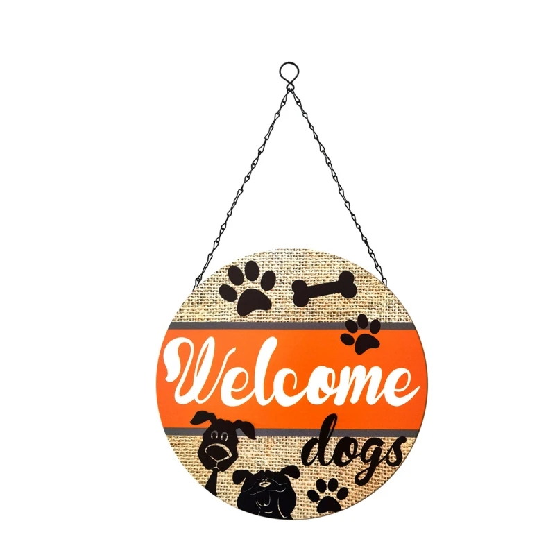 

Metal Welcome Sign with Hanging Rope Decor Pendant Accessory Supplies