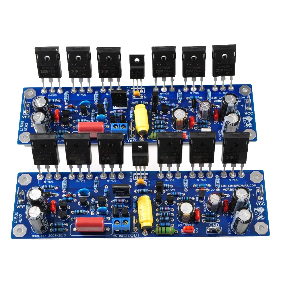 DLHiFi 2pcs LJM L150W Class AB DC +/- 45V 200W8R (+-60V) 400W 4R моно-усилитель готовая плата 200W MOSFET IRFP250 FET |