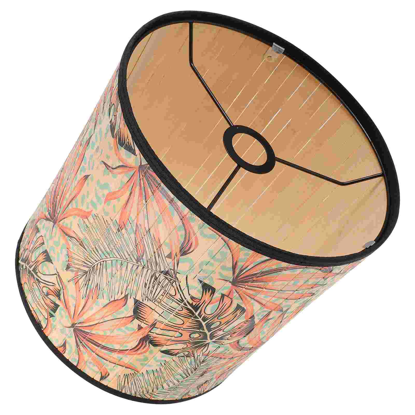 

Bamboo Lampshade Ceiling Light Cover Modern Hanging Decorative Iron Chandelier Shades