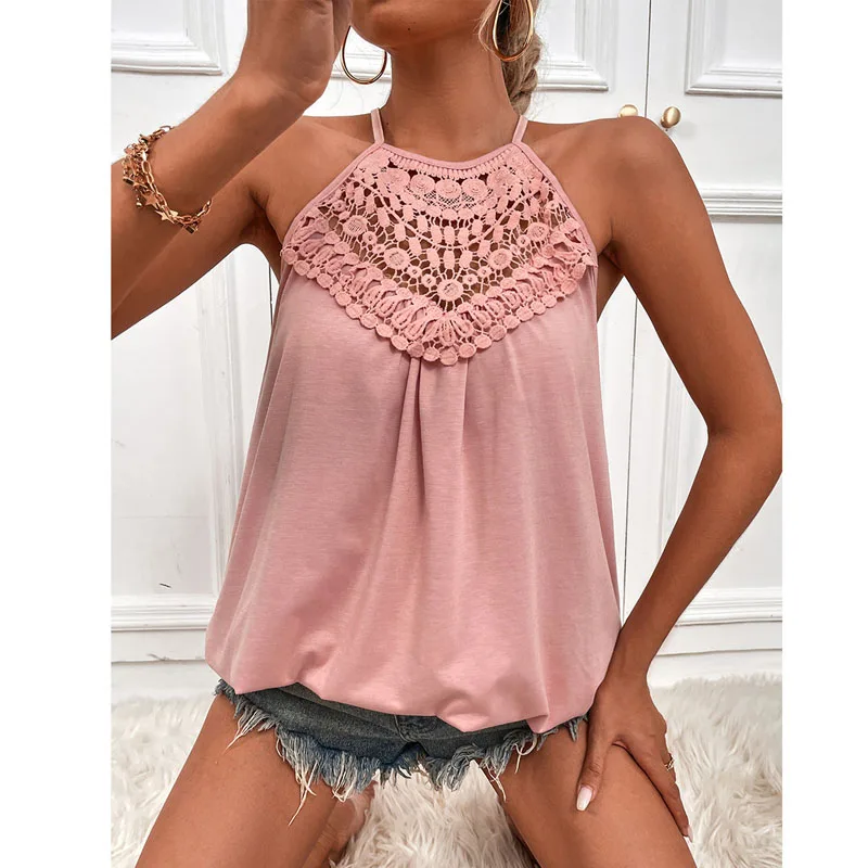

Sexy Off Shoulder Hollow Out Women's Blouses Elegant Fashion Solid Sleeveless Shirt Pullover Vest Tops Women Summer Multicolor