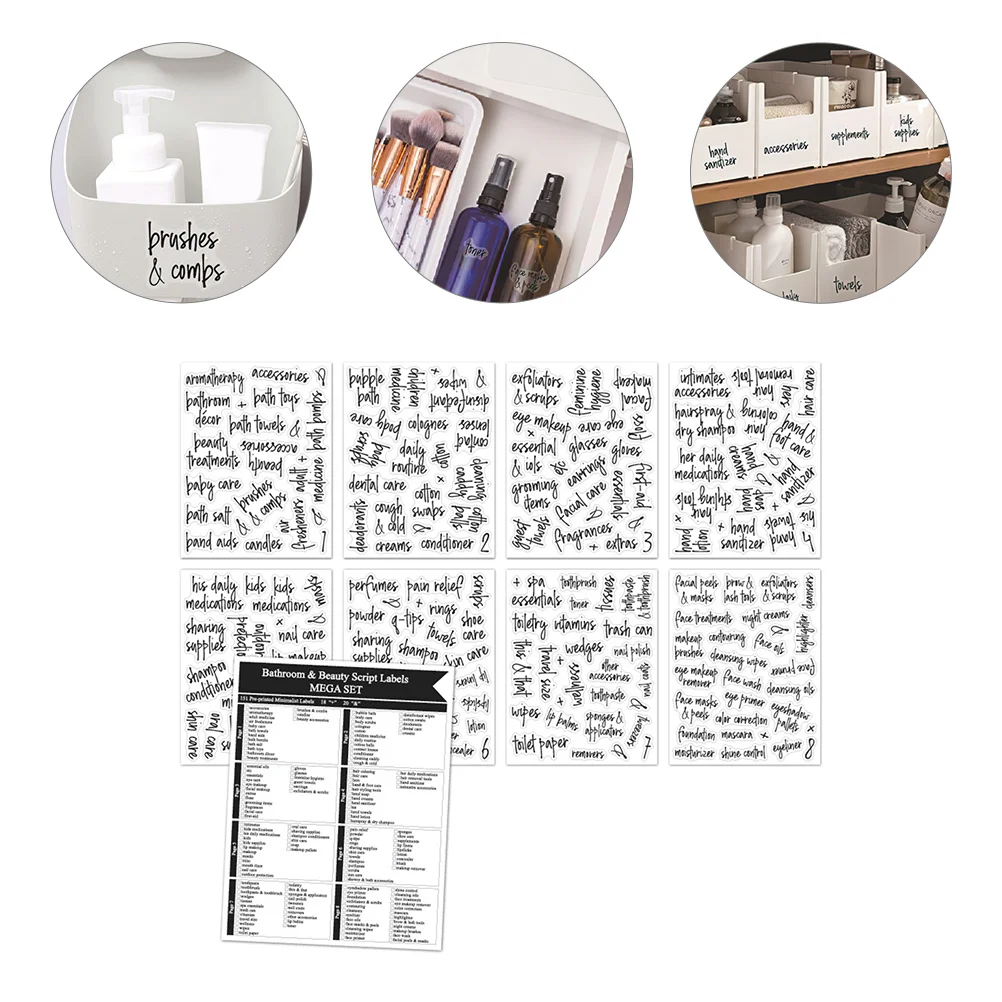 

1 Set Jars Containers Makeup Storage Bottle Labels Bath Labels Organizer Bins Labels Bathroom Labels