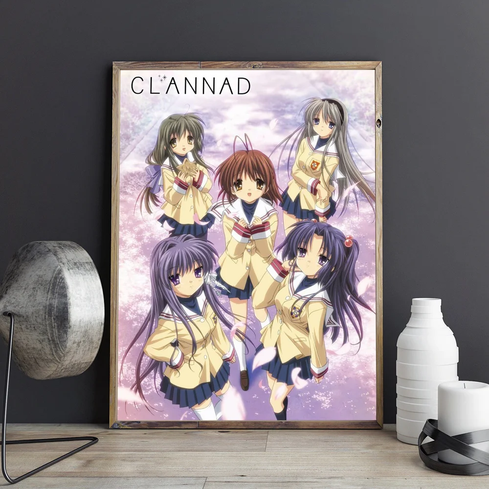 Clannad After Story Vintage Posters Sticky Retro Kraft Paper Sticker DIY Room Bar Cafe Kawaii Decor