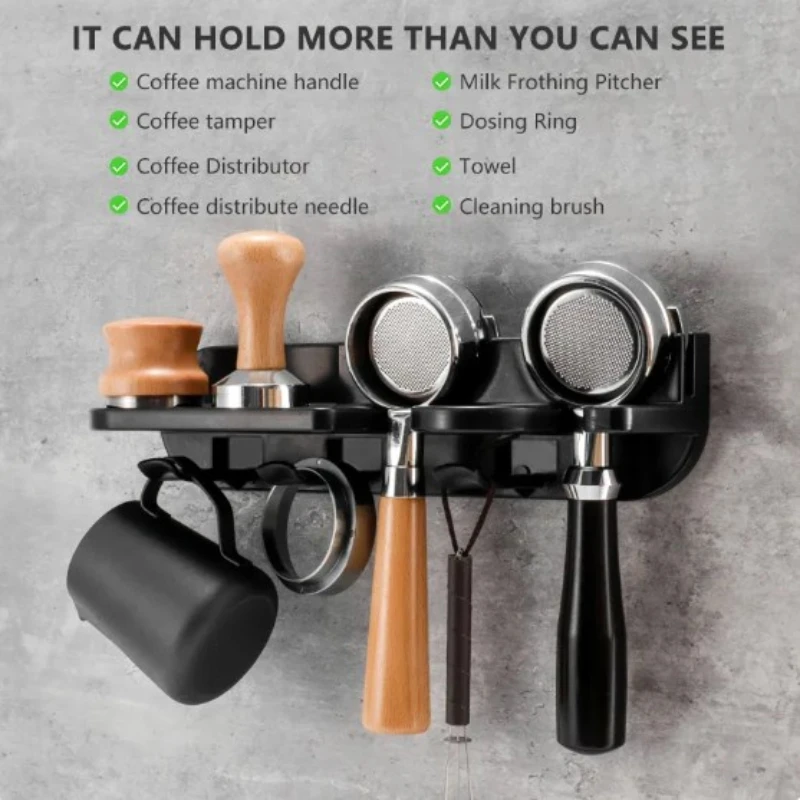 

Wall Mount Coffee Set Storage Rack 51/54/58mm Coffee Maker Kitchen Tools Accessories Coffeeware Organizer Barista for Home Offic