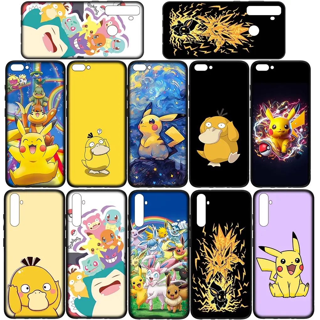 Мультяшный чехол P-Pokemons Psyduck P-Pikachus для Samsung Galaxy S24 S23 Fe Ultra A55 A35 A24 A15 A05 M55 M15 Plus A02 A03 A70 S7