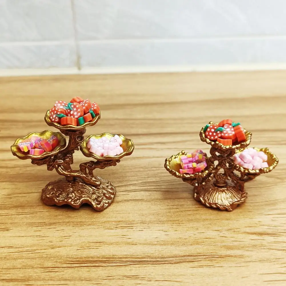 

Функциональная тарелка для фруктов для кукольного домика, миниатюрная тарелка для фруктов с удобным ощущением рук, имитация тарелки для фр...