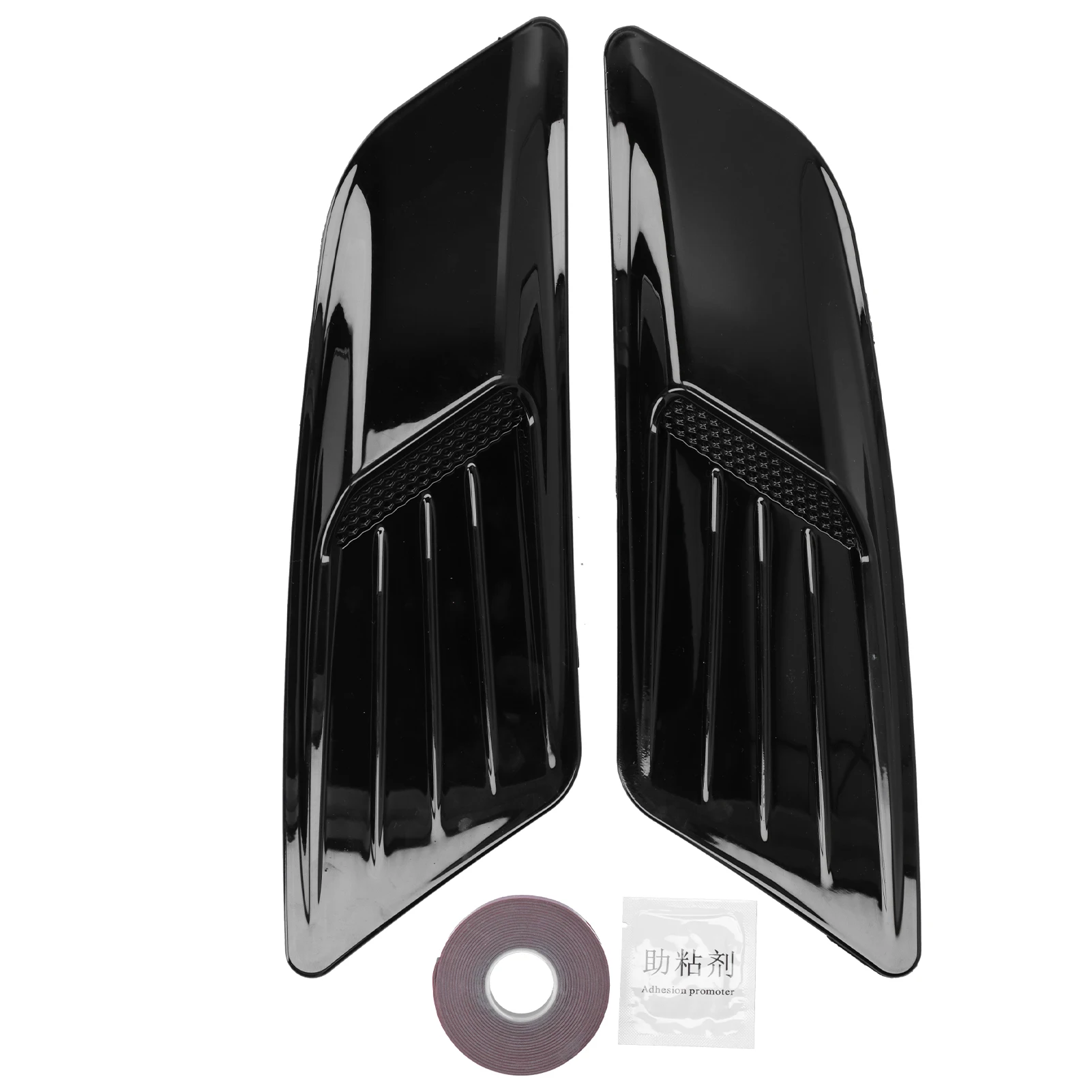 

2pcs Front Hood Air Vent Cover Trim Glossy Black Universal Fit for Ford Mustang 2015-2017