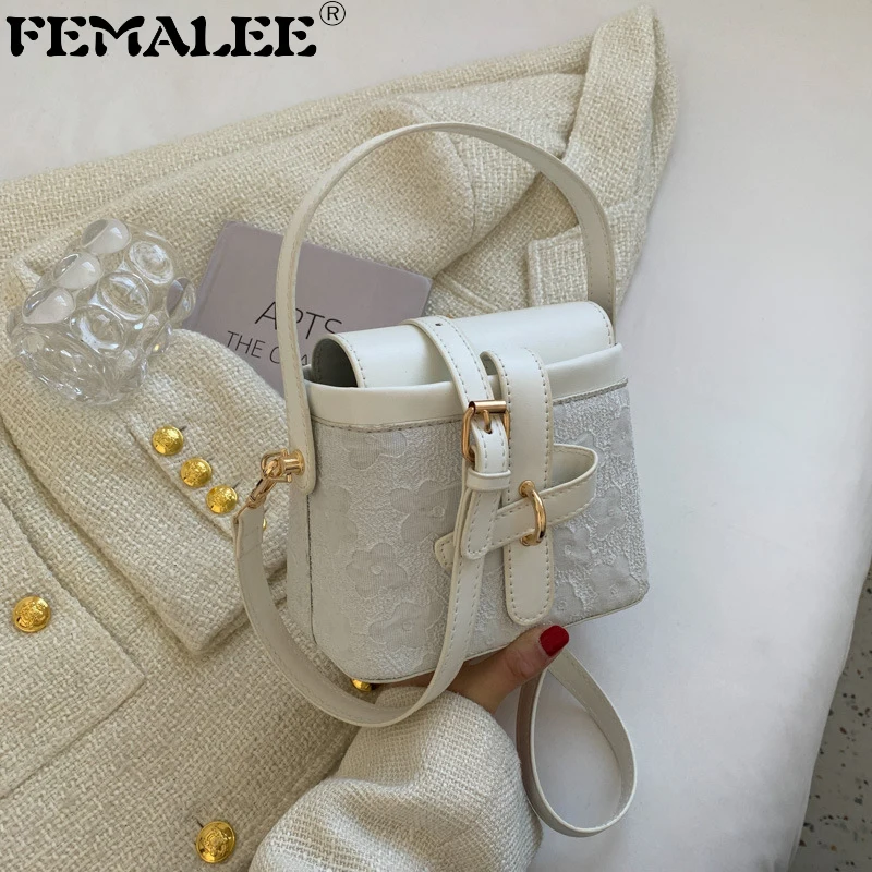 

Дизайнерские маленькие кошельки-ведра с цветочным узором, однотонные роскошные женские сумочки на плечо, модные повседневные сумки-тоут, ...