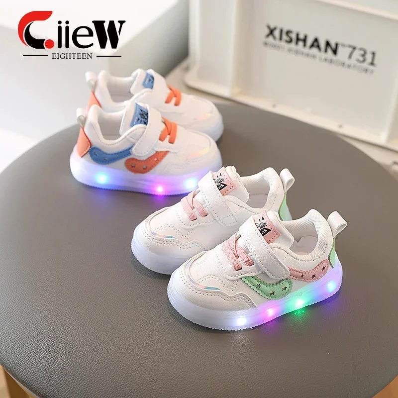 

Size 21-30 Children LED Shoes for Boys Glowing Sneakers for Baby Girls Kids Shoes with Light Up Sole Luminous Sneakers Tenis