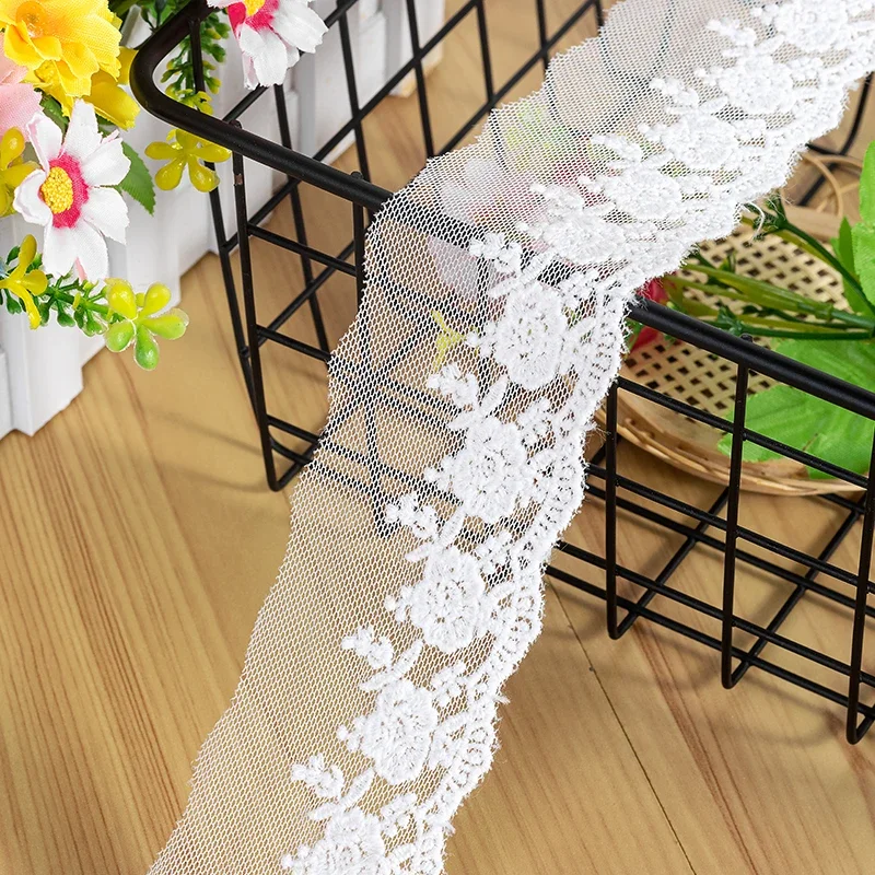 Цветочная кружевная ткань для платья лента белый хлопок венецианская отделка