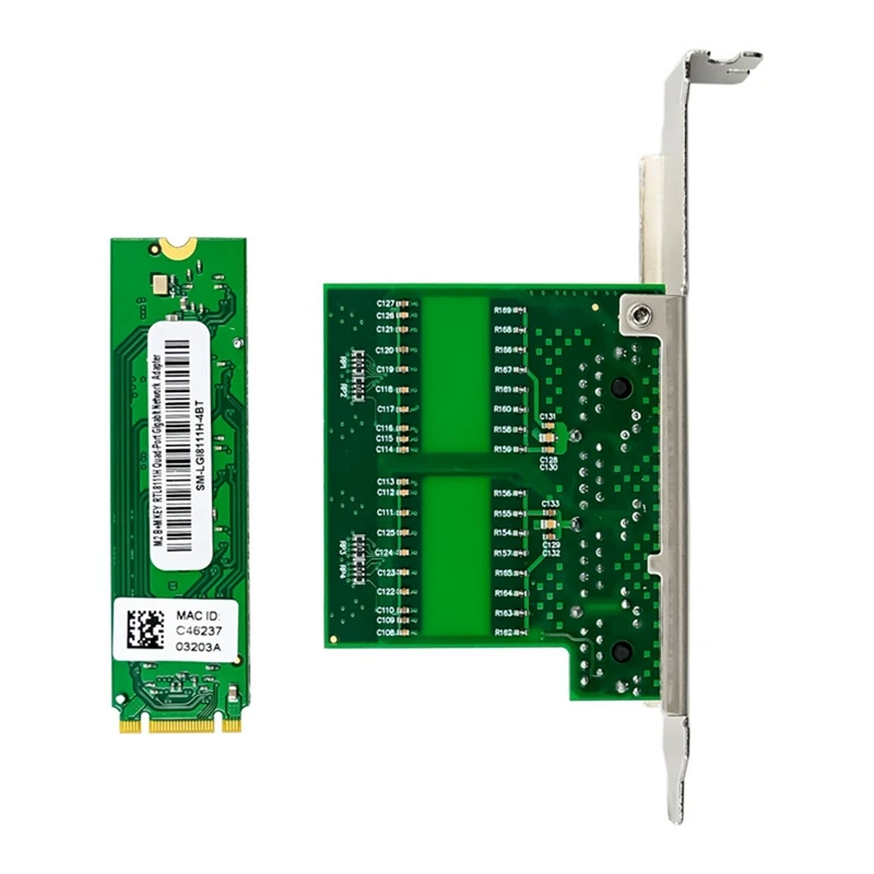 Гигабитная сетевая карта NIC M.2 B+M Key 4-портовый гигабитный промышленный Ethernet