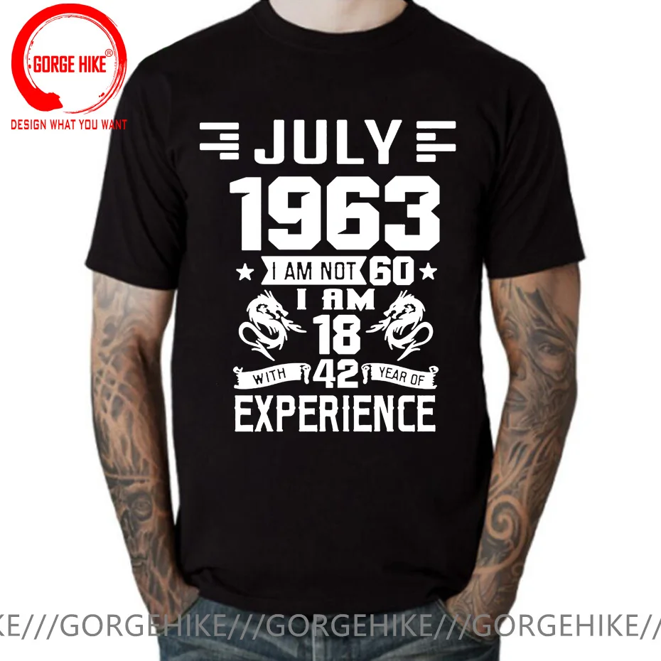 

I'm 18 with 42 Year of Experience Born in 1963 Nov September Oct Dec Jan Feb March April May June July August 60th Birth T Shirt