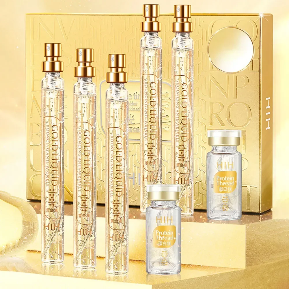 

Protein Thread Lifting Set 24K Gold Serum Absorbable Face Filler Anti-aging Facial Essence Collagen Firming Lifting Face Care