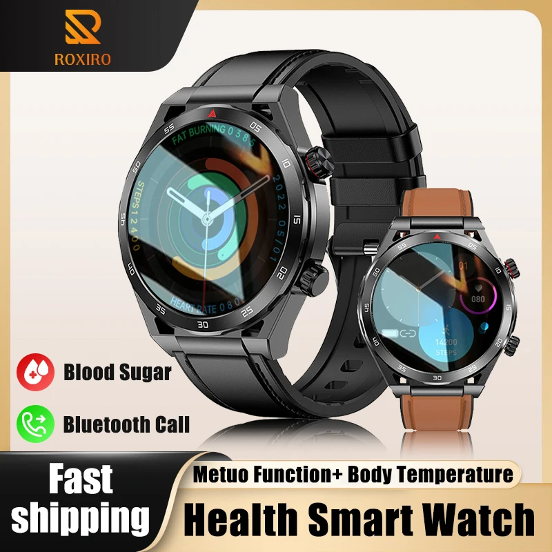 

Bluetooth Call Non-invasive Blood Glucose Sugar Women's Health Smart Watch 1.39inch Waterproof Heart Rate Monitor Smartwatch Men